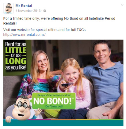 MR Rental no bond